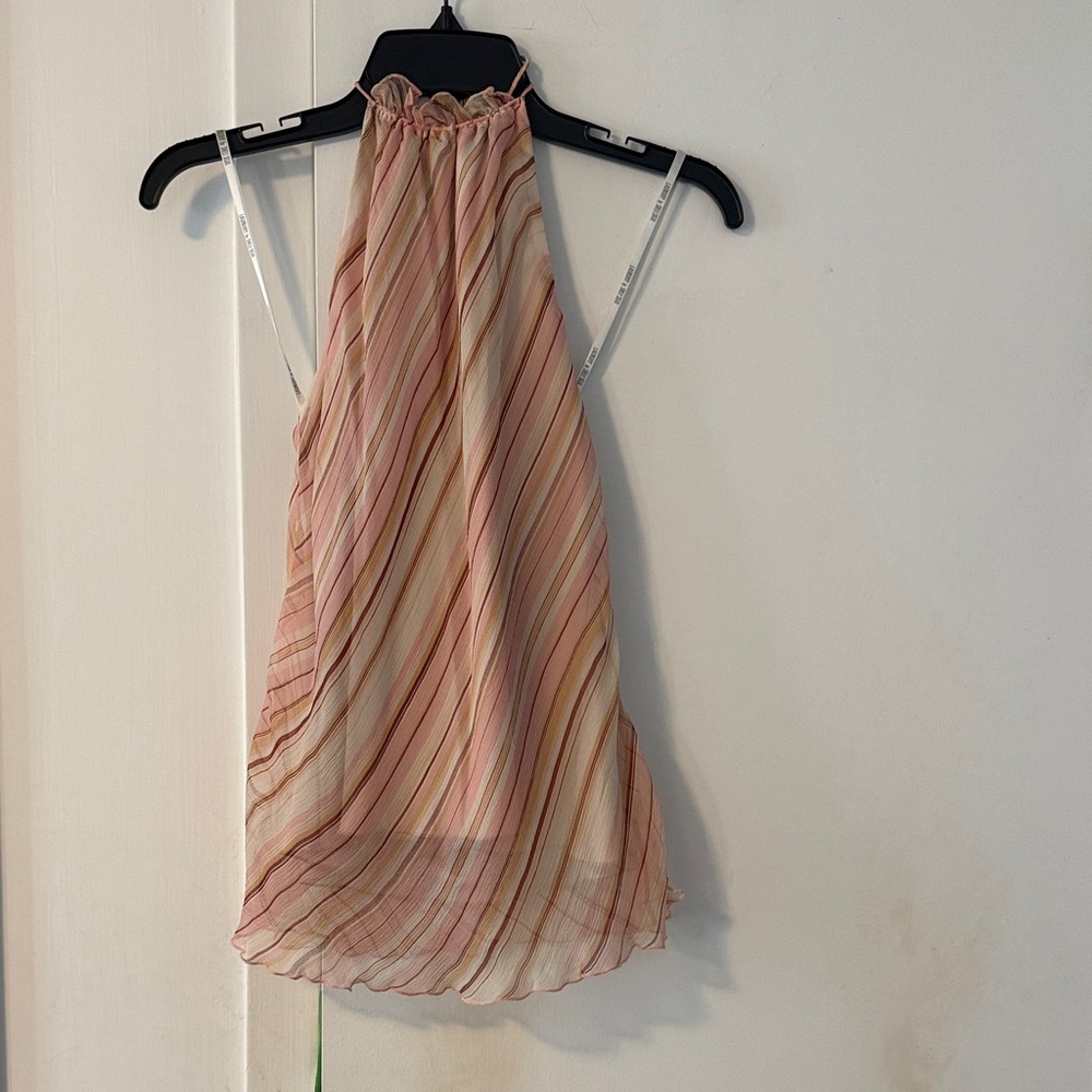 Laundry By Shelli Segal Multicolor Striped Halter Blouse